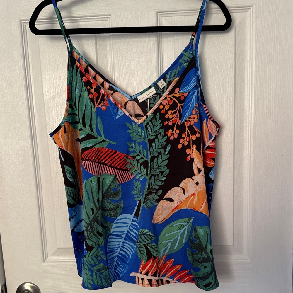 Vibrant Leaf Print Women's Camisole Top